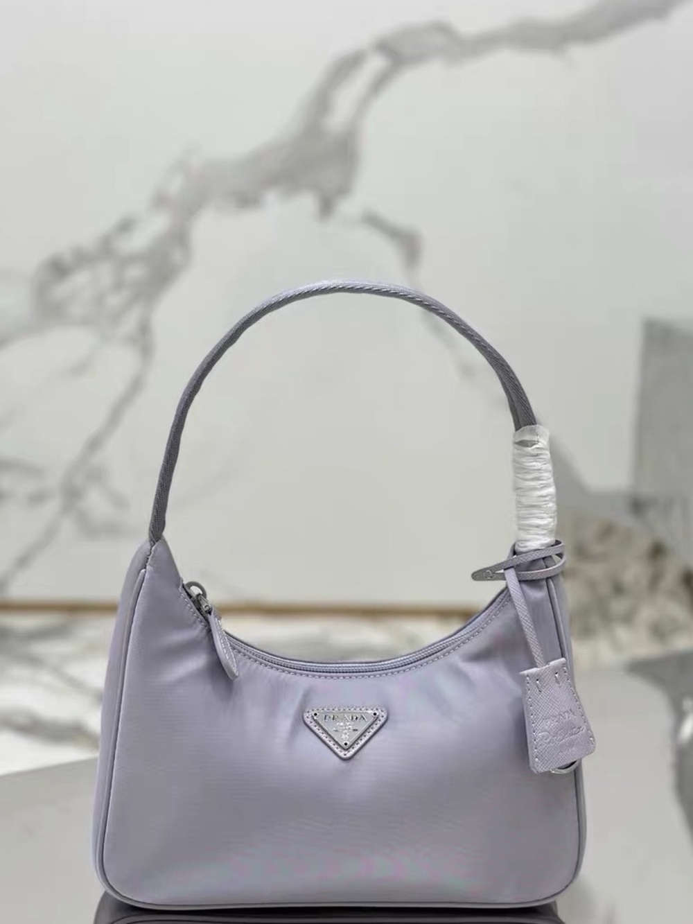 Prada Lilac Nylon Shoulder Bag